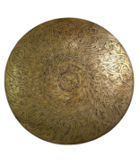 Vintage Brass Bowl Wall Plate Hand Carved Etched Excellent Patina Décor ... - £67.25 GBP