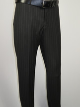 Men Suit BERLUSCONI Italian Wool 180's Pin Stripe One Button Peak UGS95-4 Black image 10