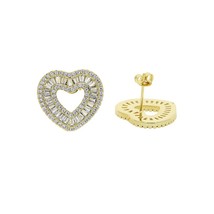 iced out bling baguette micro pave cubic zircon 5a cz lovely hollow heart earrings for thumb200