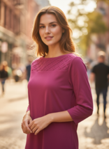 Women&#39;s T-Shirt Basic Editions Women&#39;s 3/4 Sleeve Lattice T-Shirt Size S... - $117.01 MXN