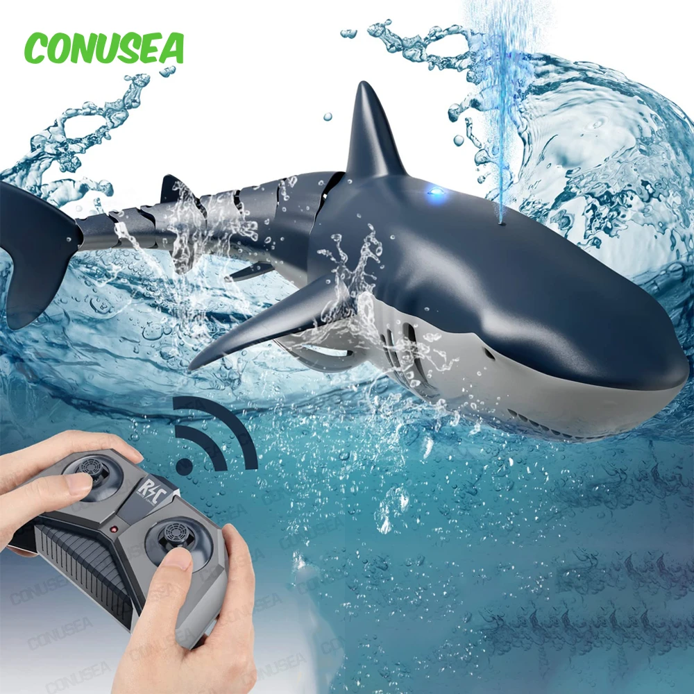 Smart Rc Shark whale Spray Water Toy Remote Controlled Boat ship Submarine - £27.09 GBP+