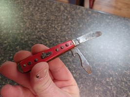 Vintage Camco USA Silver Bullet Folding Collector Pocket Knife Red Resto... - $19.79
