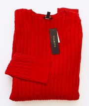 Talbots Woman Petites Sweater Cable Knit Crew Wool Blend L/S Red 1XP NEW - £35.88 GBP