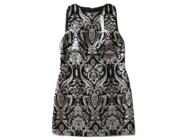 NWT Alice + Olivia Clyde Black &amp; White Damask Jacquard A-line Mini Shift Dress 8 - £56.14 GBP