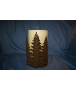 Home Interiors &amp; Gifts Rustic Pines Pillar Candle Holder Trees Evergreen... - £7.06 GBP
