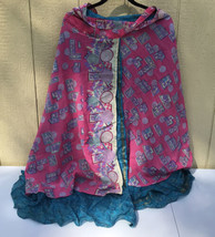 Sari Chic Wrap Scarf Skirt 2-layer Bohemian OS w/ Gold Thread Design Festivals! - £14.36 GBP