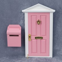 AirAds Dollhouse DIY 1:12 Greek Wood Revival 4 Panel Door, Key set mailbox Pink - £15.86 GBP