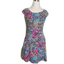 Lilly Pulitzer Dress Womens Small Briella Bait &amp; Switch Fit and Flare Blue Pink - £29.99 GBP