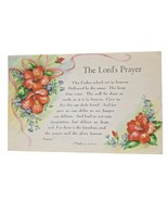 Postcard The Lord&#39;s Prayer Church Religious Flowers Chrome Posted - $4.88