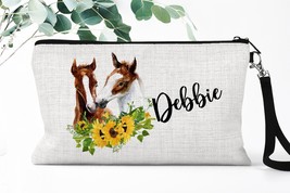 Personalized Horse Makeup Bag Gift For Her Horse Pencil Pouch for Country Girl G - £12.82 GBP