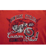   Custom Bikes Vintage Cycles Short Sleeve Vintage 5/6  Youths Red Cotto... - $7.91
