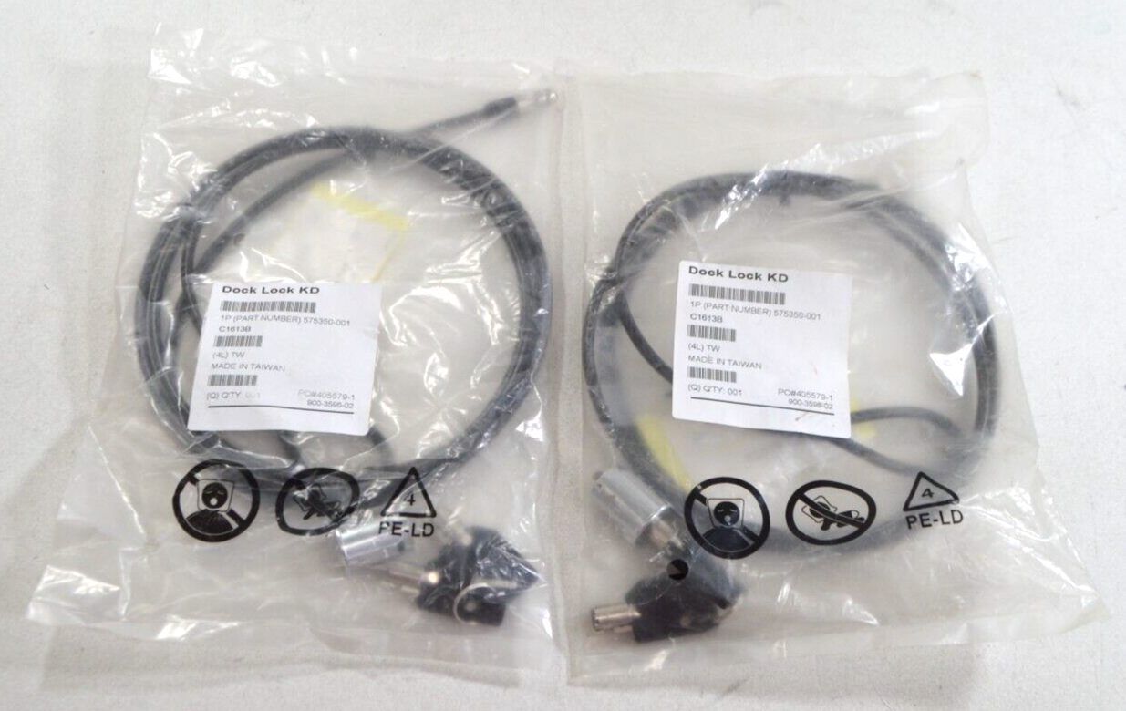 Primary image for LOT OF 2 Genuine HP 575350-001 Docking Station Cable Dock Lock KD