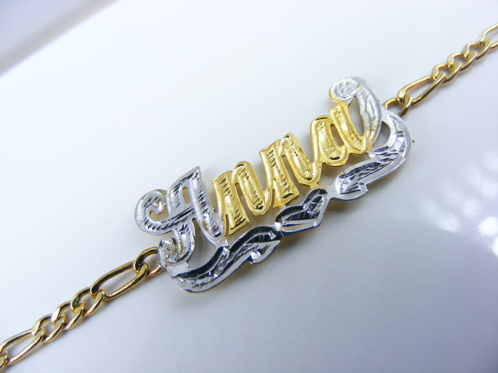 PERSONALIZED 14K GF BABY NAME PLATE BRACELET GIFT Bracelets & Charms