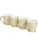 Gibson Home Gold Finch 4 Piece 16.7oz Electroplated Fine Ceramic Mug Set... - $67.73 CAD