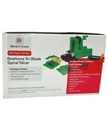 BRIEFTONS Vegetable Cutter Spiralizer 3-Interchangable Blade Styles Gree... - $11.17 CAD