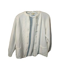 Vintage Acrylic Sweater White Zado Buttons Size S/M - £15.92 GBP