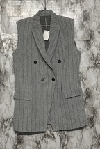 Brunello cucinelli For Humanity Made in Italy Linen Gray Vest women size 46-14 - £626.32 GBP