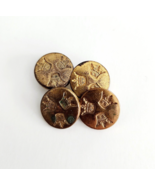 1950s-60s Vintage Sweden Flat Gold Tone Buttons 3 Crown Crest Design .5&quot; - $371.04 MXN