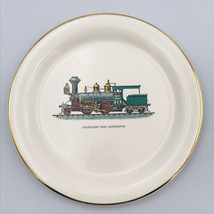 Vintage Homer Laughlin Double End Tank Locomotives Gold Rim Plate Eggshe... - $18.49