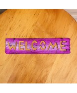Welcome Sign Stencil Purple Pink Metallic 7 inch - $27.34 CAD
