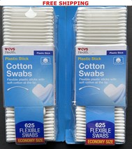 COTTON SWABS ~ Lot of 2 packages 625 x 2 = 1,250 swabs  CVS Health FREE ... - £14.89 GBP
