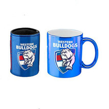 AFL Coffee Mug Metallic &amp; Can Cooler Pack - Western Bulldog - £35.92 GBP