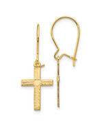 14k Polished &amp; Satin Cross Earrings REL182 - $225.89 CAD
