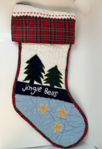 Pottery Barn Kids Christmas Stocking Quilted Jingle Bells 20” - £55.02 GBP