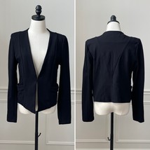 Stoosh Black Angular Blazer Jacket Front Hook Pockets L - $602.64 MXN