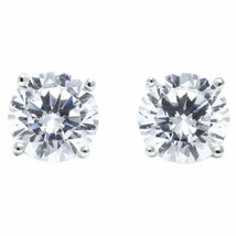 1.75 Ct Round Cut Stud Lab Diamond Earrings Solid 14k White Gold Push Back Stud - £2,848.90 GBP