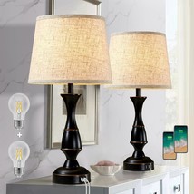 GyroVu Table Lamps for Bedrooms Set of 2, Bedside Lamps Set of 2 Touch Control w - £69.69 GBP