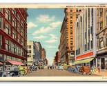 Nicollet Avenue Street Vista Minneapolis Minnesota Mn Lino Cartolina H24 - $4.04