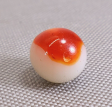 Vintage Akro Agate Royal Patch Marble Translucent Red White Base 5/8in D... - $8.95