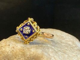 Vtg 14K Yellow Gold Diamond Ring 3.37g Fine Jewelry Sz 8.75 Band 1/8 Carat - £431.07 GBP