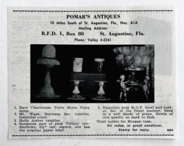 1961 Pomar&#39;s Antique Shop Advertisement St Augustine Florida Vintage DWV10 - $27.43 CAD