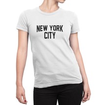 Ladies John Lennon T-Shirt Womens Cap Sleeve New York City Slim Fit Tee White - £9.60 GBP