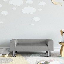 vidaXL Kids Sofa Light Grey Velvet (100% polyester) and solid pine wood - $122.01