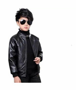 Kids Leather Jacket Stylish Black Handmade Genuine Soft Lambskin Jacket ... - $1,879.36 MXN+
