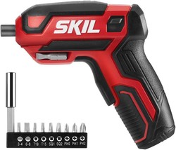 Skil Rechargeable 4V Cordless Screwdriver Includes 9Pcs Bit, 1Pc Bit, Sd561801 - $44.94