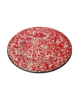 Vintage Graniteware Splatterware Spatterware Farmhouse Red &amp; White Swirl... - £12.78 GBP