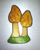 Morel Mushrooms Stained Glass Sun Catcher - £51.21 GBP