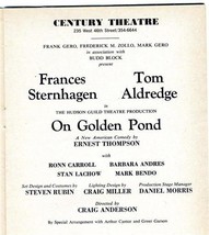 Showbill On Golden Pond 1979 Frances Sternhagen Tom Aldredge  - £8.78 GBP