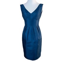 Jenny Yoo Collection Dress 0 Blue Empire Tie Back V-Neck Pleated Bridesmaid - £31.36 GBP