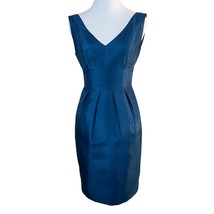 Jenny Yoo Collection Dress 0 Blue Empire Tie Back V-Neck Pleated Bridesmaid - £31.88 GBP