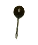 Art Deco Hand Mirror Enameled Black &amp; Silver Plate Marked SB 12” - $35.63