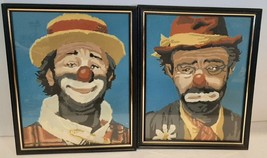 Emmett Kelly Clown Paint by Number Framed Pictures 2 Total Mid Century M... - €17,24 EUR