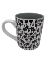 Disney Mickey Mouse White Ceramic Mickey faces Coffee Tea Mug, 12 oz - £10.85 GBP
