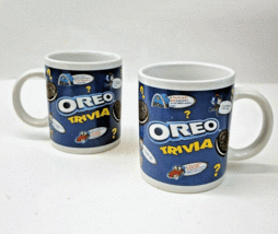 Vintage OREO Cookie Trivia Coffee Cup Mug Houston Harvest Nabisco Set of 2 - £10.24 GBP