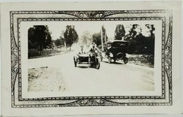 RPPC Police Officers Early Side Car Motorcycle Automobiles Postcard M16 - £24.23 GBP