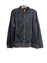 IActive Woman Velour Full Zip Jacket Black Womens Size 1x New Style 4606... - £18.69 GBP